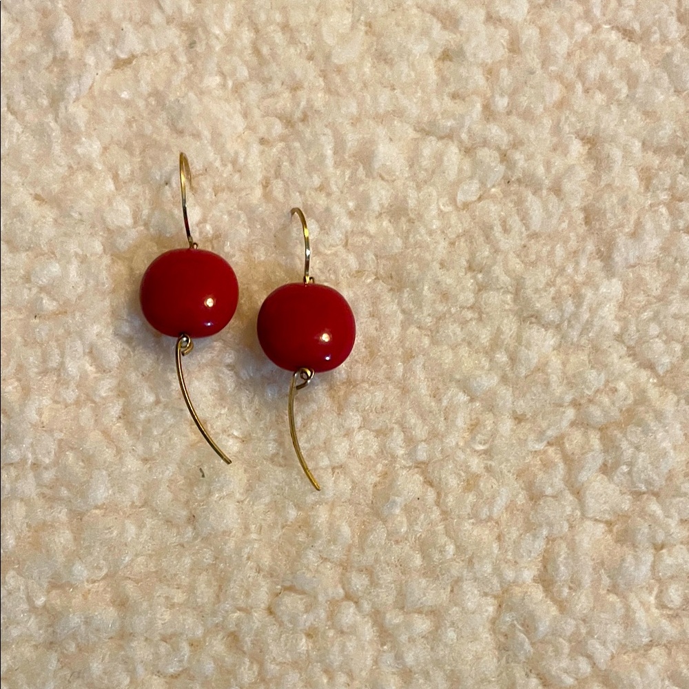 Elegant Red and Gold Earrings